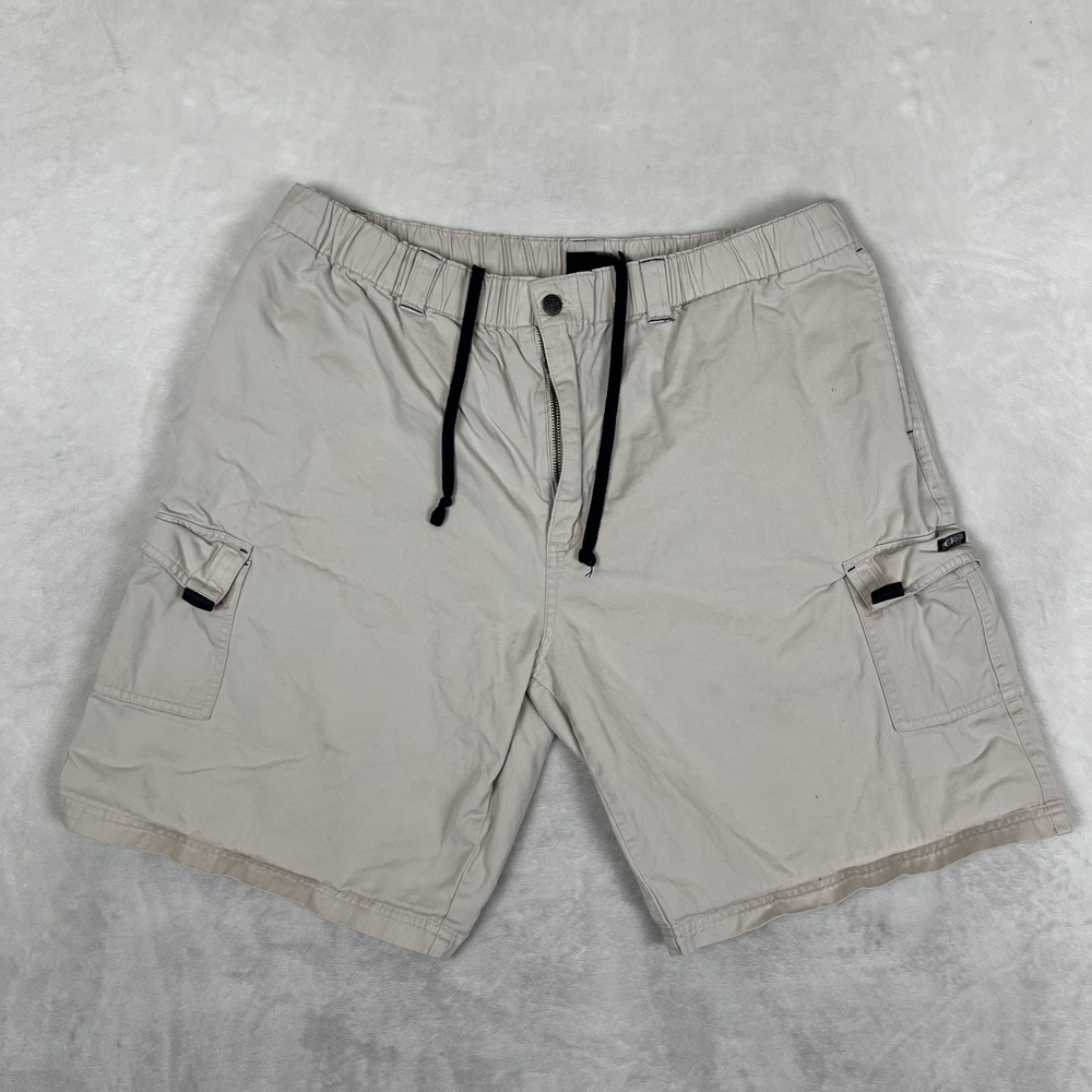 Vintage OP Ocean Pacific Cargo Shorts Mens XL Beige Cotton 10 Inseam Utility